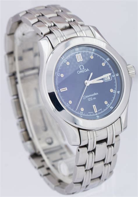 omega seamaster blue dial quartz|omega seamaster chronometer automatic date.